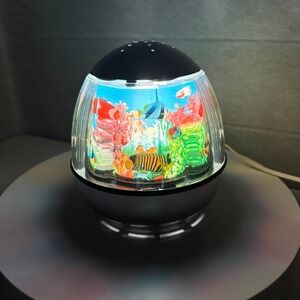 Vintage Rotating Ocean Aquarium Lamp Night Light – Plug-In LED Fish Scene Works